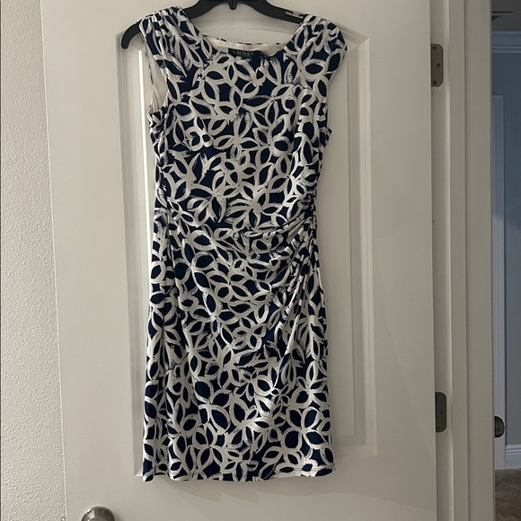 Ralph Lauren Blue and White Patterned Dress - Picture 1 of 3